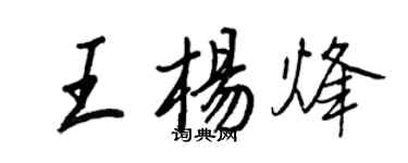 王正良王杨烽行书个性签名怎么写