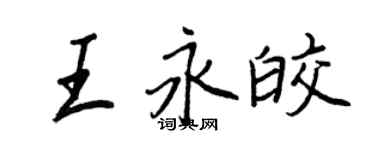王正良王永皎行书个性签名怎么写