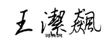 王正良王洁飚行书个性签名怎么写