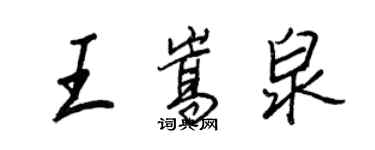 王正良王嵩泉行书个性签名怎么写