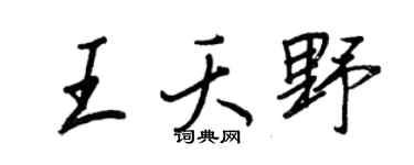 王正良王夭野行书个性签名怎么写
