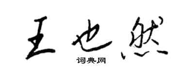 王正良王也然行书个性签名怎么写