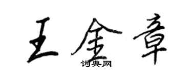 王正良王金章行书个性签名怎么写
