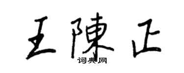 王正良王陈正行书个性签名怎么写