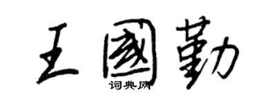 王正良王国勤行书个性签名怎么写