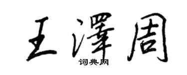 王正良王泽周行书个性签名怎么写
