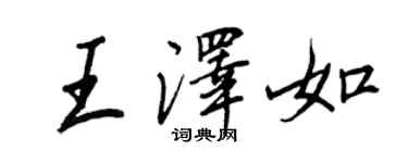王正良王泽如行书个性签名怎么写