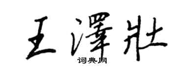 王正良王泽壮行书个性签名怎么写