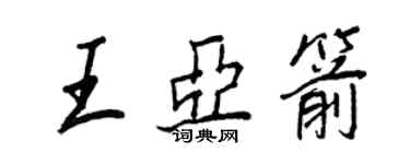 王正良王亚箭行书个性签名怎么写