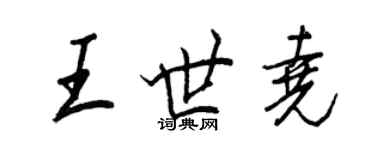 王正良王世尧行书个性签名怎么写
