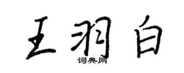 王正良王羽白行书个性签名怎么写