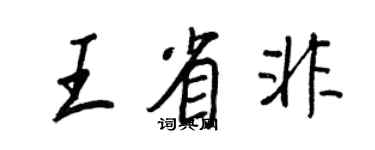 王正良王省非行书个性签名怎么写