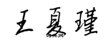 王正良王夏瑾行书个性签名怎么写
