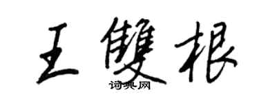 王正良王双根行书个性签名怎么写