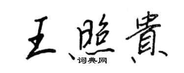 王正良王照贵行书个性签名怎么写