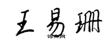 王正良王易珊行书个性签名怎么写