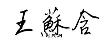 王正良王苏含行书个性签名怎么写