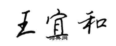 王正良王宜和行书个性签名怎么写