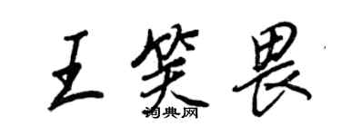 王正良王笑畏行书个性签名怎么写