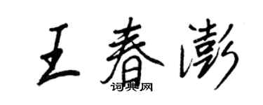 王正良王春澎行书个性签名怎么写