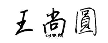 王正良王尚圆行书个性签名怎么写