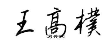 王正良王高朴行书个性签名怎么写