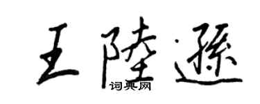 王正良王陆逊行书个性签名怎么写