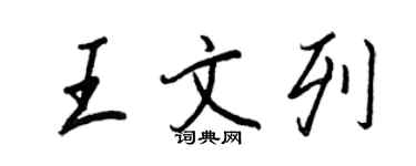 王正良王文列行书个性签名怎么写