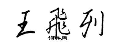 王正良王飞列行书个性签名怎么写