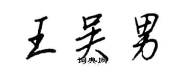 王正良王吴男行书个性签名怎么写