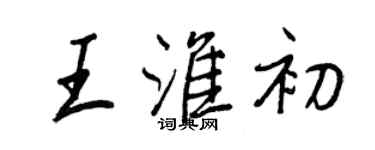王正良王淮初行书个性签名怎么写
