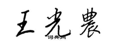 王正良王光农行书个性签名怎么写