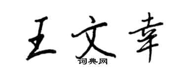 王正良王文幸行书个性签名怎么写