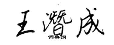 王正良王潜成行书个性签名怎么写