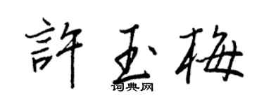 王正良许玉梅行书个性签名怎么写