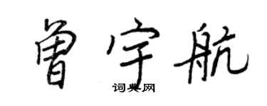 王正良曾宇航行书个性签名怎么写