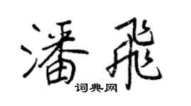 王正良潘飞行书个性签名怎么写