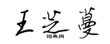 王正良王芝蔓行书个性签名怎么写