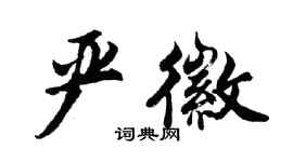 胡问遂严徽行书个性签名怎么写