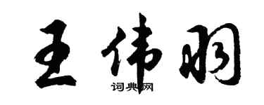 胡问遂王伟羽行书个性签名怎么写