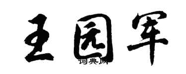 胡问遂王园军行书个性签名怎么写