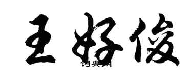 胡问遂王好俊行书个性签名怎么写