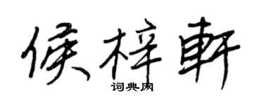 王正良侯梓轩行书个性签名怎么写