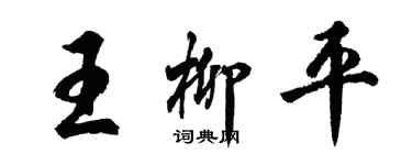胡问遂王柳平行书个性签名怎么写
