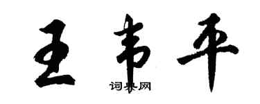 胡问遂王韦平行书个性签名怎么写