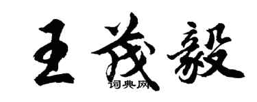 胡问遂王茂毅行书个性签名怎么写