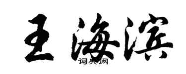 胡问遂王海滨行书个性签名怎么写