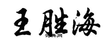 胡问遂王胜海行书个性签名怎么写