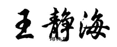 胡问遂王静海行书个性签名怎么写