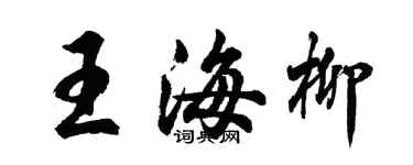 胡问遂王海柳行书个性签名怎么写